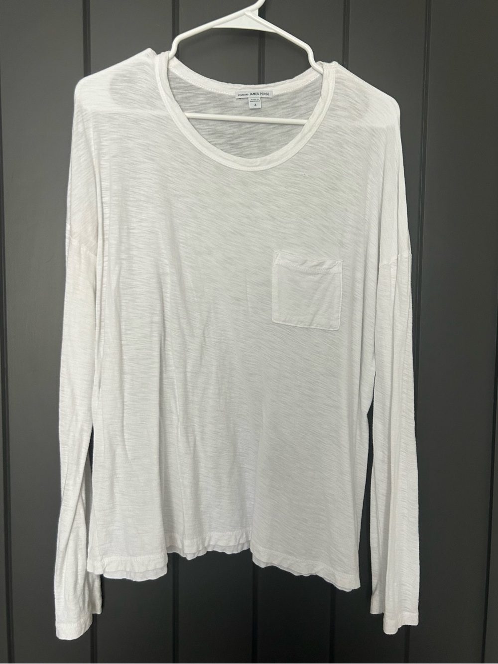 James Perse White Sheer Long-Sleeve Crewneck Tee ๐bundle2 and SAVE 10%๐ - Picture 3 of 6